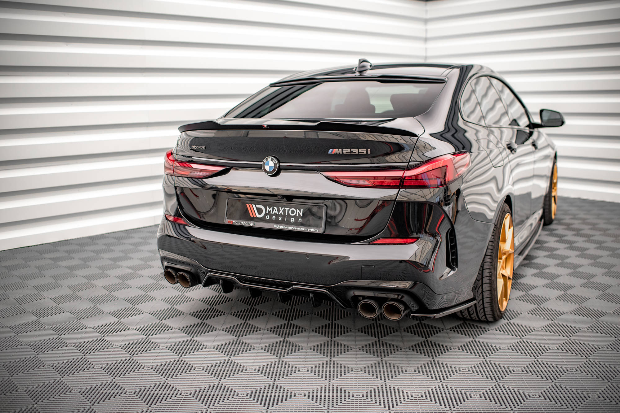 Street+ Heck Ansatz Flaps passend für BMW M235i Gran Coupe F44 schwarz Hochglanz