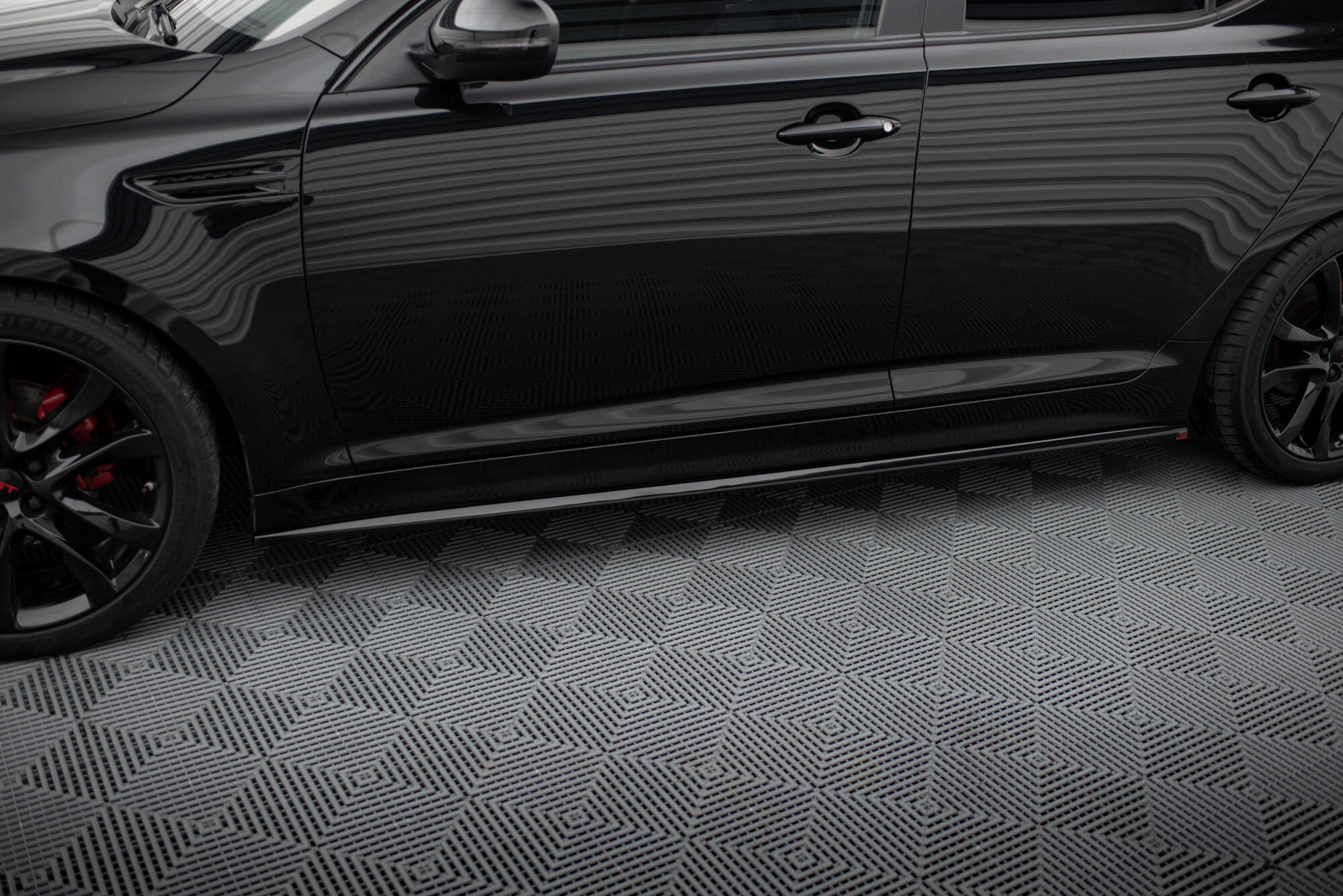 Street+ Seitenschweller Leisten passend für Kia Optima Mk3 schwarz Hochglanz