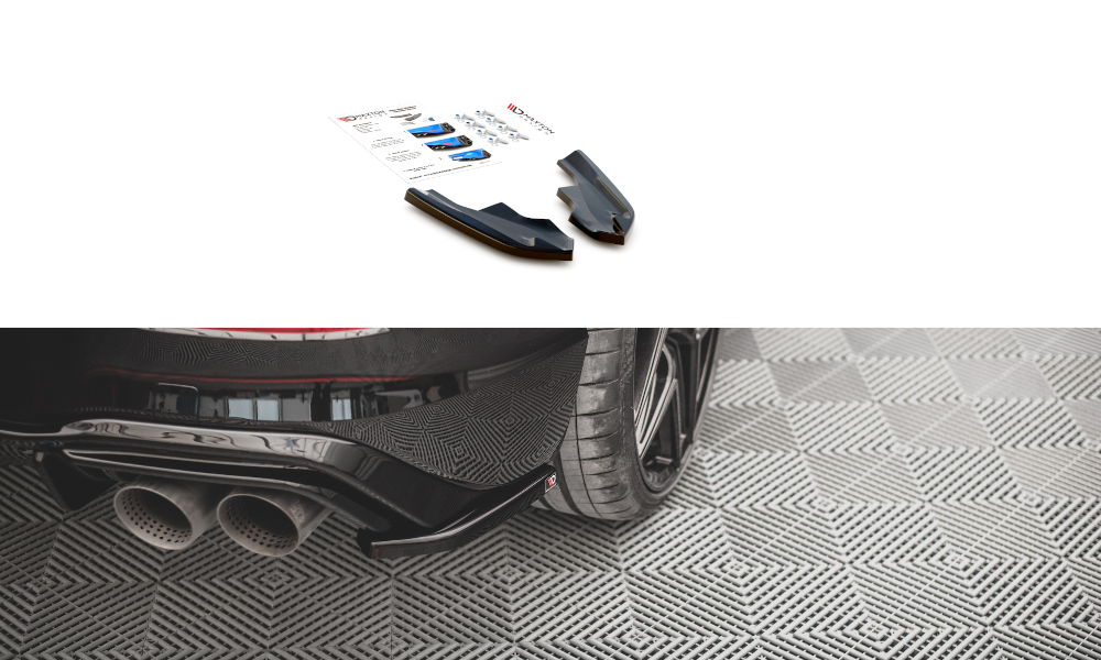 Street+ Heck Ansatz Flaps V.4 passend für VW Golf R Hatchback Mk8 FL schwarz Hochglanz