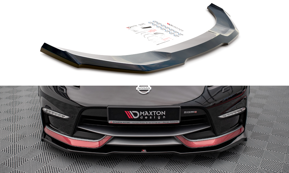 Street+ Spoilerlippe Front Ansatz V.1 passend für Nissan 370Z Nismo FL schwarz Hochglanz