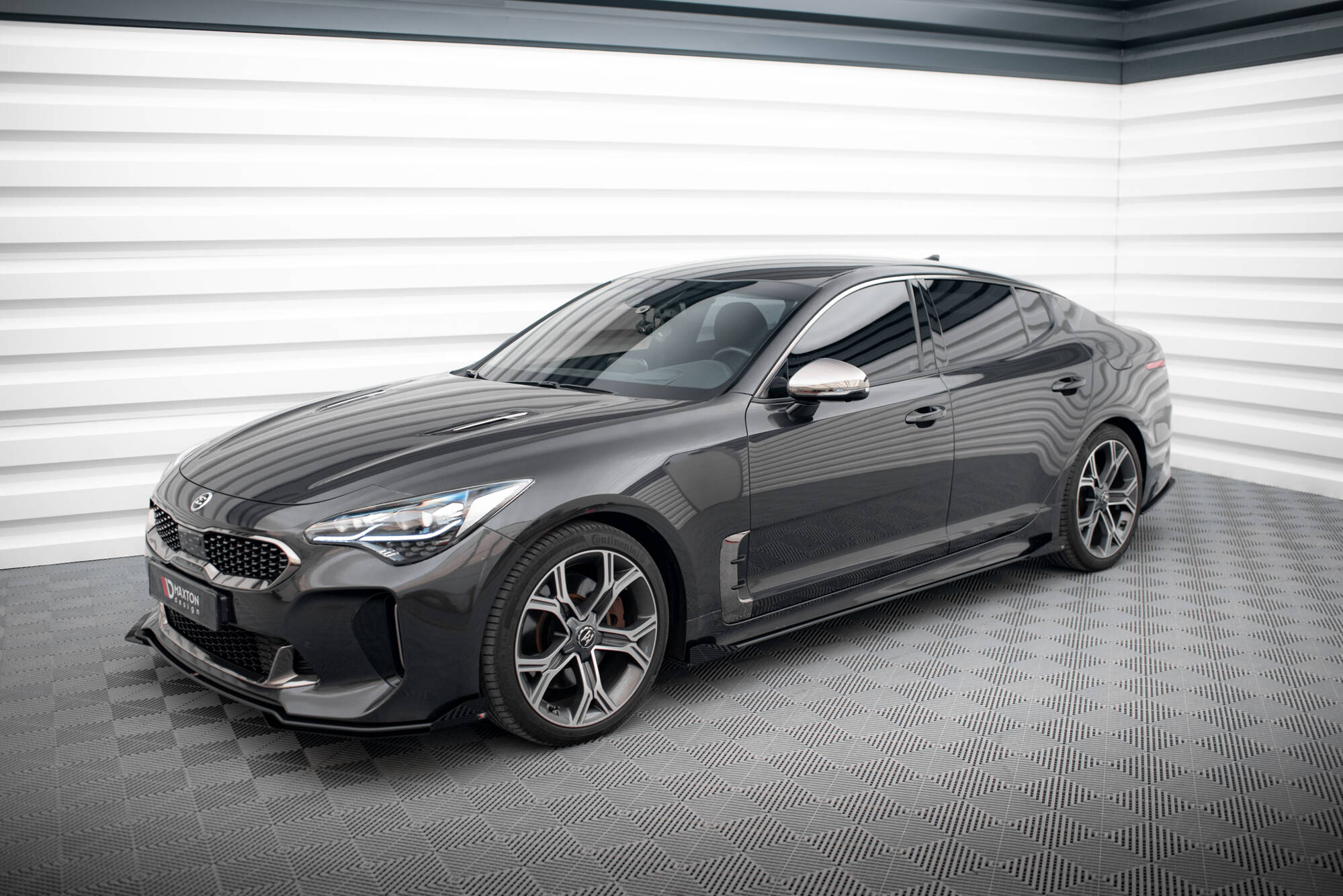 Street Pro Seitenschweller Leisten passend für Kia Stinger GT-Line Mk1 rot+ Hochglanz Flaps