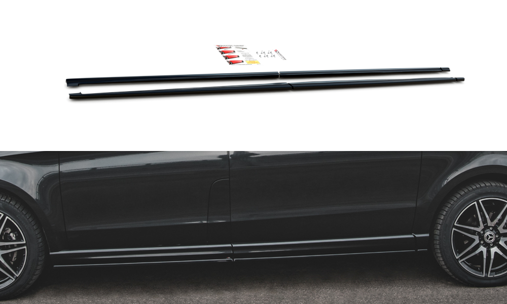 Street+ Seitenschweller Leisten passend für Mercedes V-Klasse Long AMG-Line W447 schwarz Hochglanz