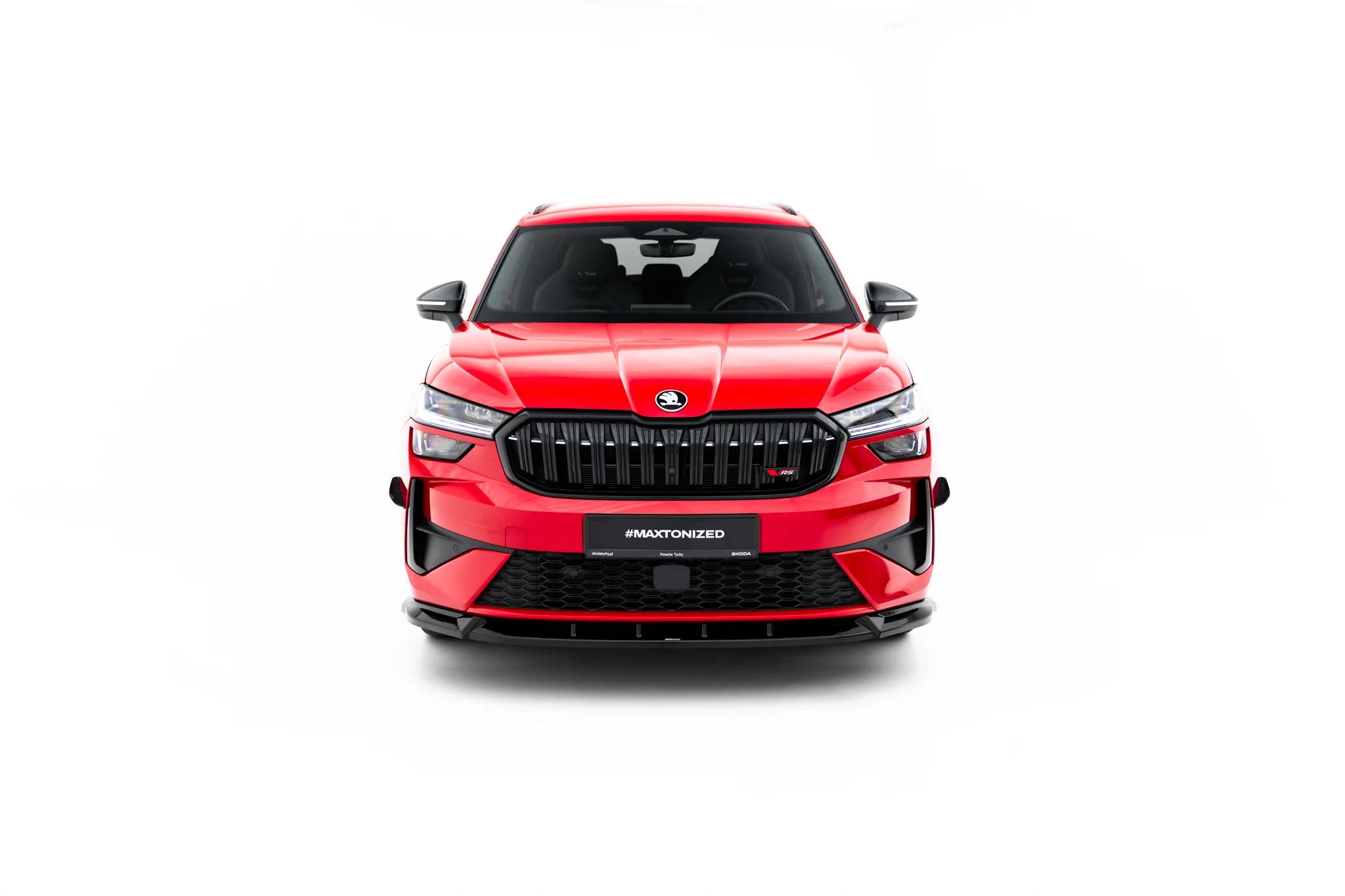 Stoßstangen Flaps Wings vorne Canards passend für Skoda Kodiaq RS Mk2 schwarz matt