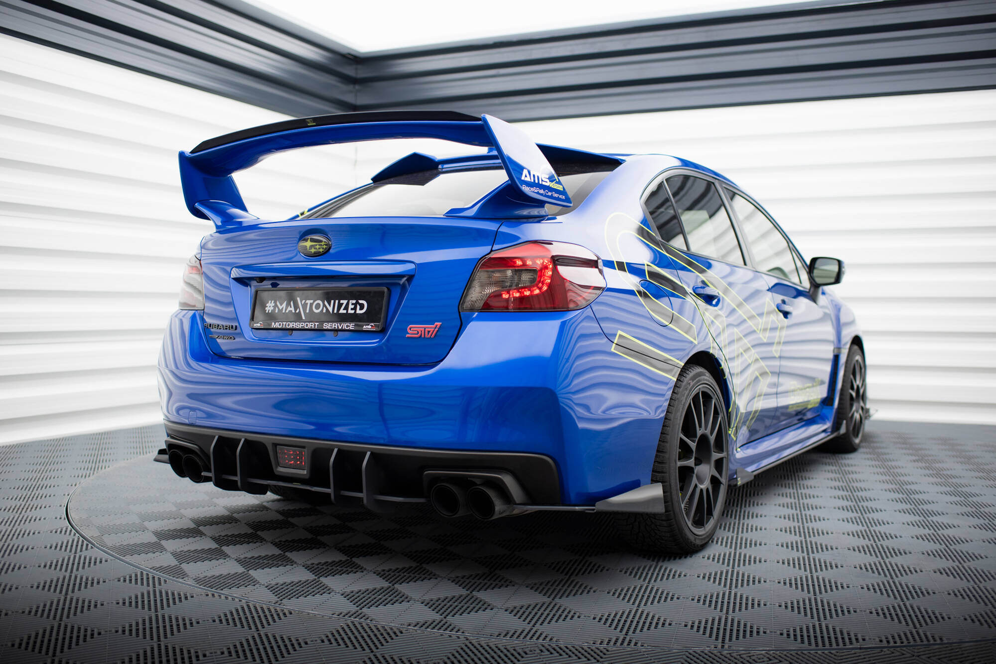 Street Pro Heckschürze Heck Ansatz Diffusor passend für Subaru WRX STI Mk1 rot
