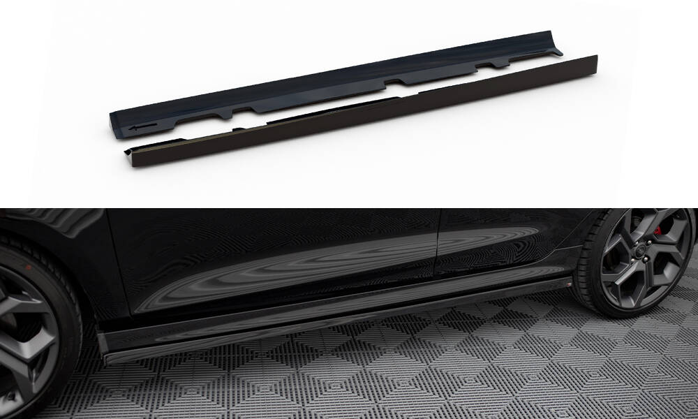 Seitenschweller Ansatz V.2 für Ford Fiesta Mk8 ST / ST-Line schwarz Hochglanz