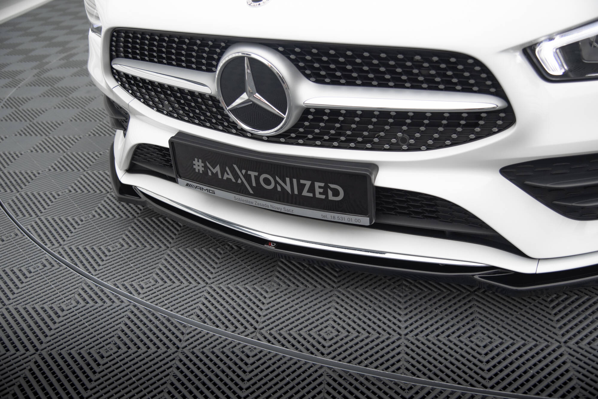 Front Ansatz V.1 für Mercedes-Benz CLA A35 AMG / AMG-Line C118 schwarz Hochglanz