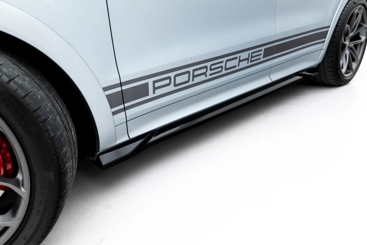 Seitenschweller Ansatz (Paar) passend für Porsche Cayenne GTS / Turbo Sport Pack / Turbo E-Hybrid GT Pack Coupe Mk3 Facelift schwarz Hochglanz