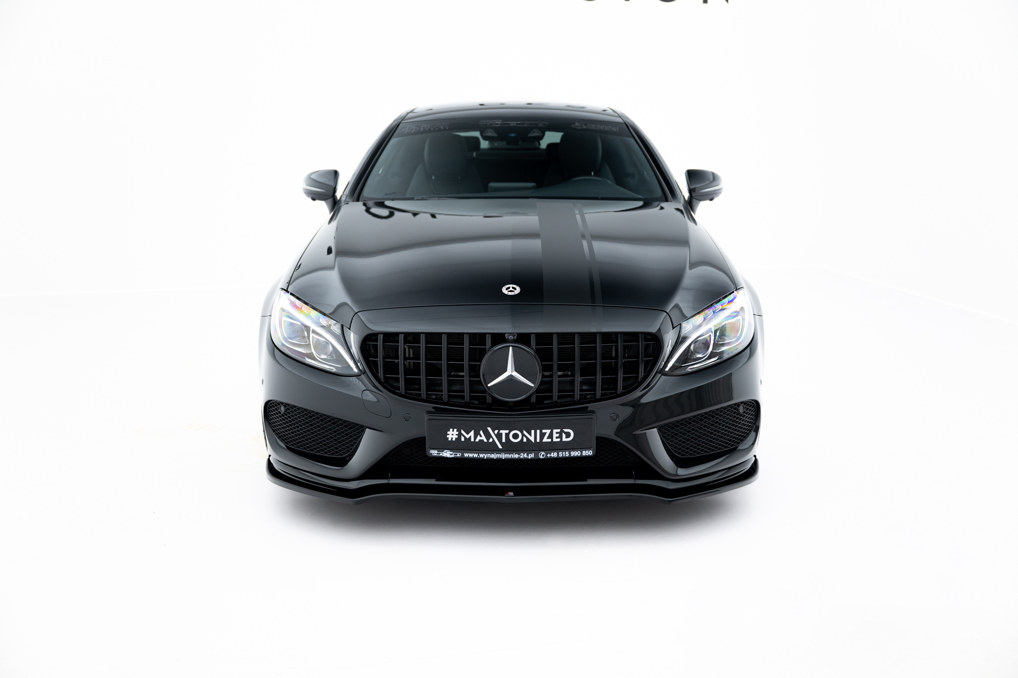 Front Ansatz V.1 für Mercedes- Benz C Coupe AMG-Line C205 schwarz Hochglanz
