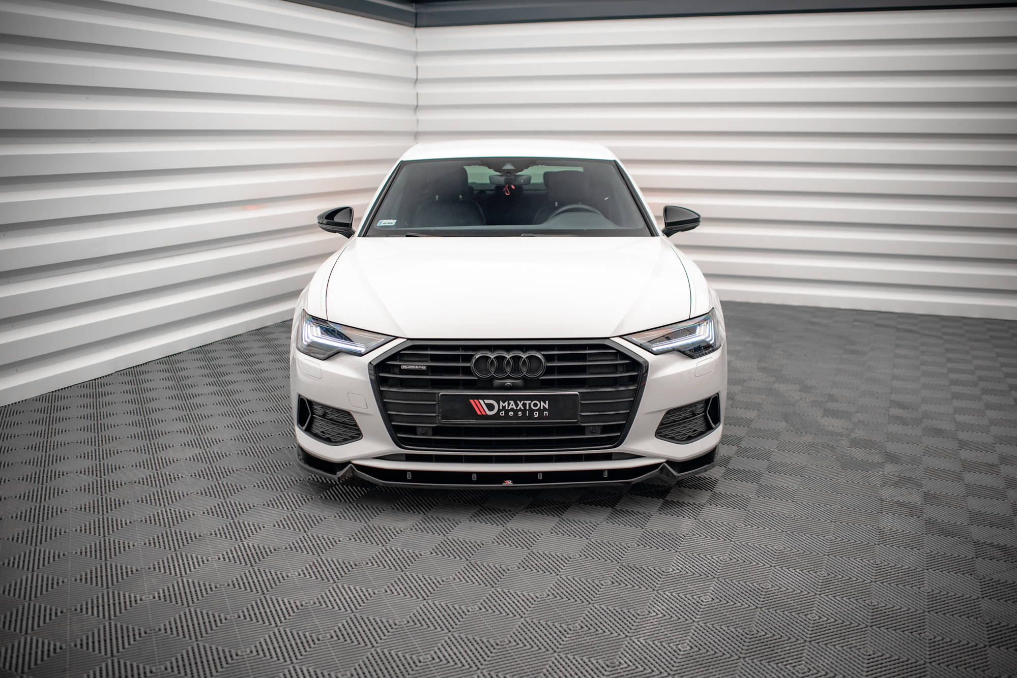 Street+ Spoilerlippe Front Ansatz V.2 passend für Audi A6 C8 schwarz Hochglanz