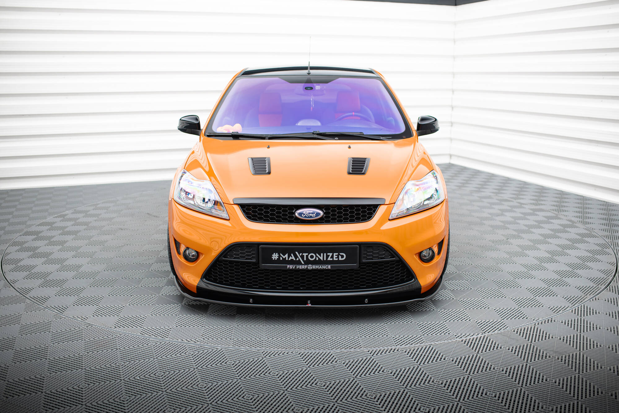 Street+ Spoilerlippe Front Ansatz passend für Ford Focus ST Mk2 FL schwarz Hochglanz