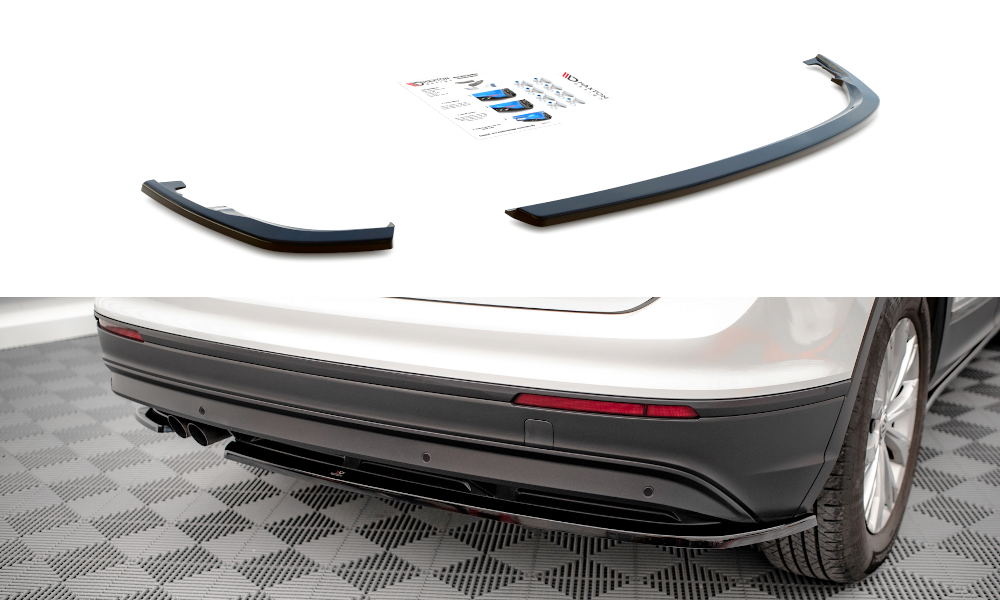 Street+ Heck Ansatz Flaps V.1 passend für VW Tiguan Mk2 schwarz Hochglanz