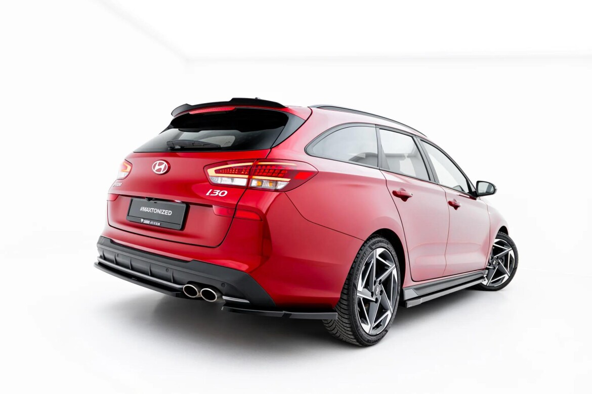 Diffusor Flaps V.2 passend für Hyundai I30 N-Line Wagon Mk3 Facelift schwarz Hochglanz