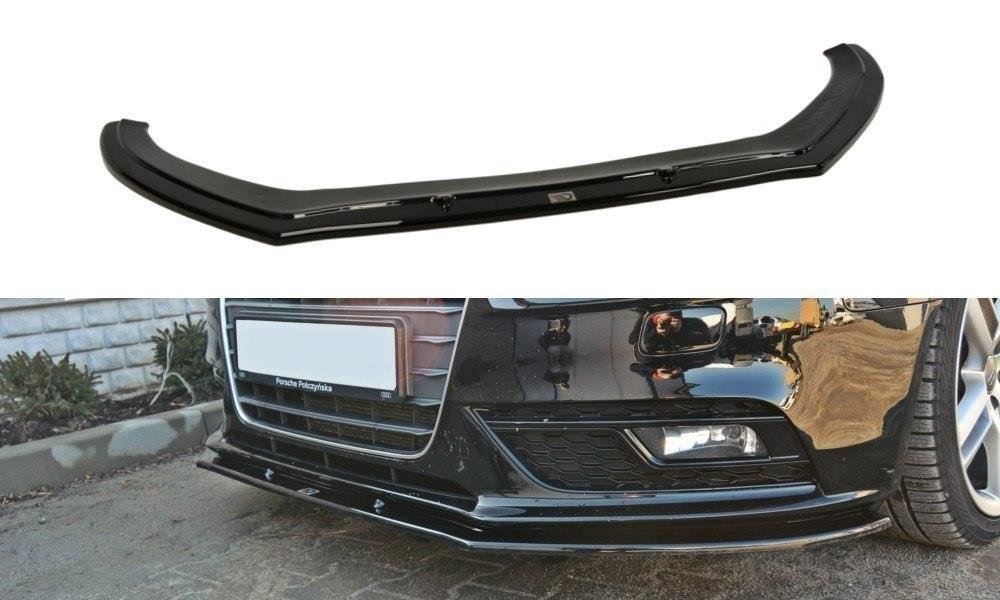 Street+ Spoilerlippe Front Ansatz V.1 passend für Audi A4 B8 FL schwarz Hochglanz