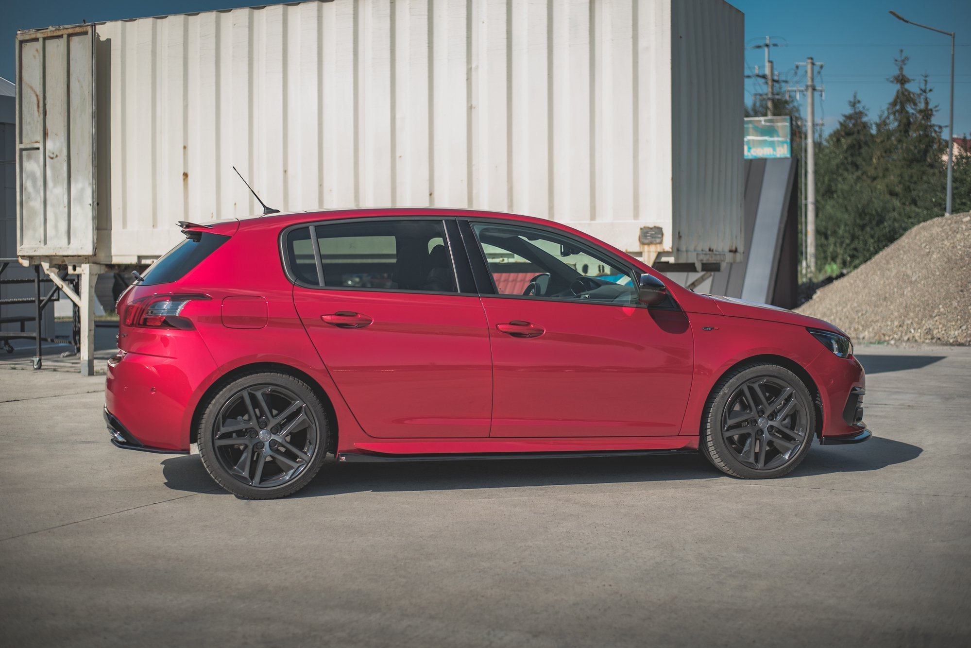 Street+ Seitenschweller Leisten passend für Peugeot 308 GT Mk2 FL schwarz Hochglanz