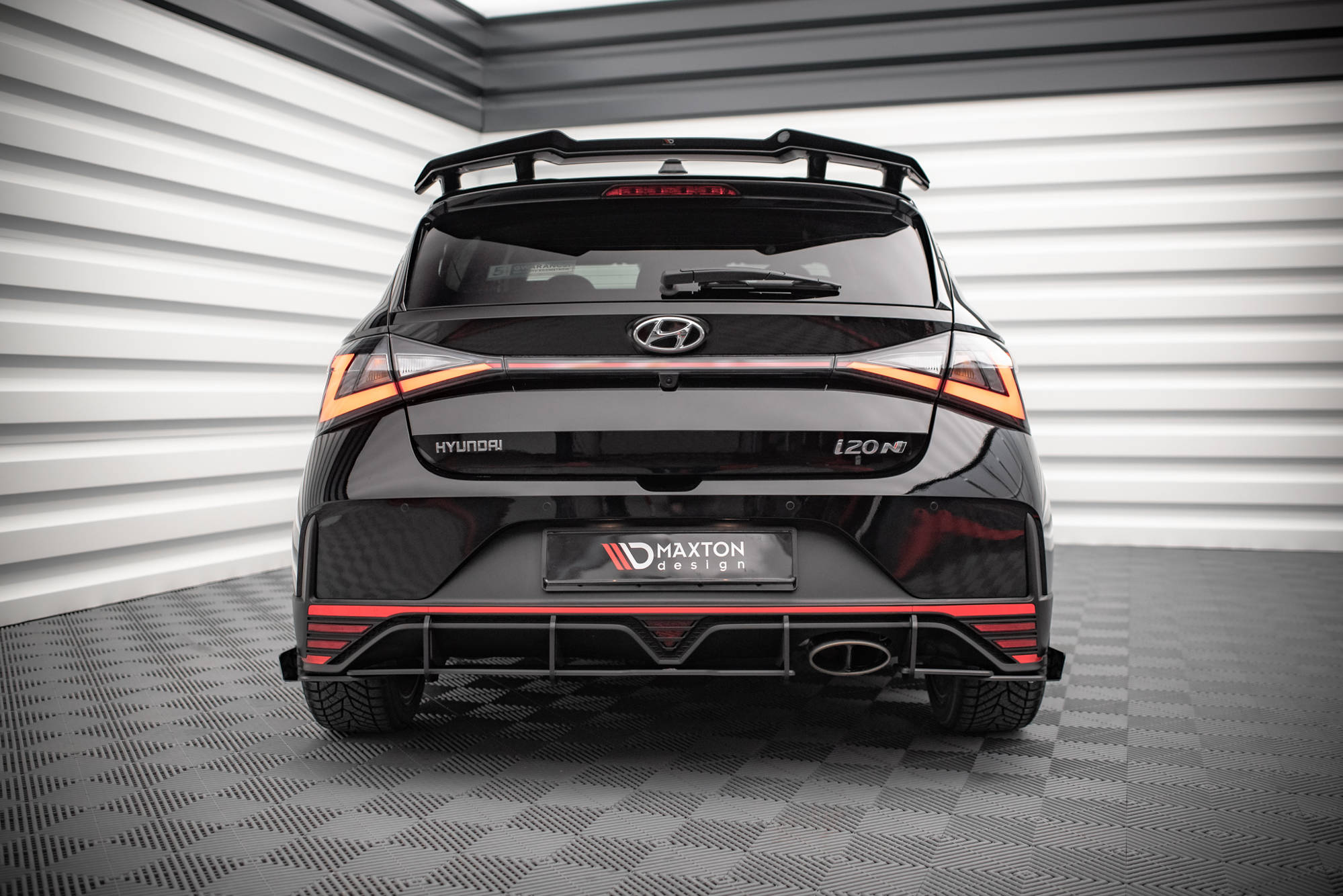 Street Pro Heckschürze Heck Ansatz Diffusor passend für Hyundai I20 N Mk3
