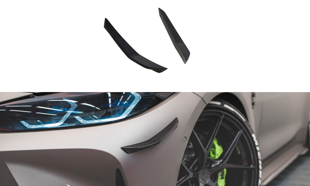 Carbon Stoßstangen Flaps Wings vorne Canards passend für BMW M4 G82 Competition