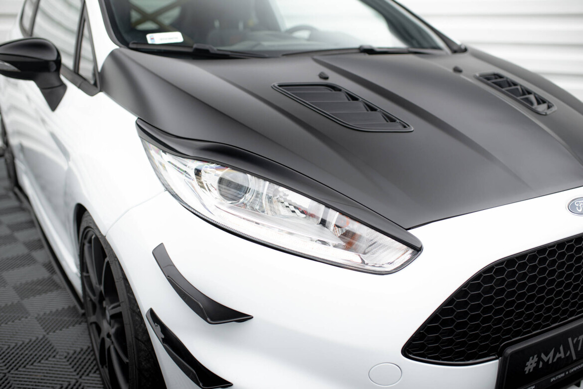 Scheinwerfer Blenden Böser Blick V.1 passend für Ford Fiesta ST / ST-Line / Standard Mk7 FL schwarz Hochglanz