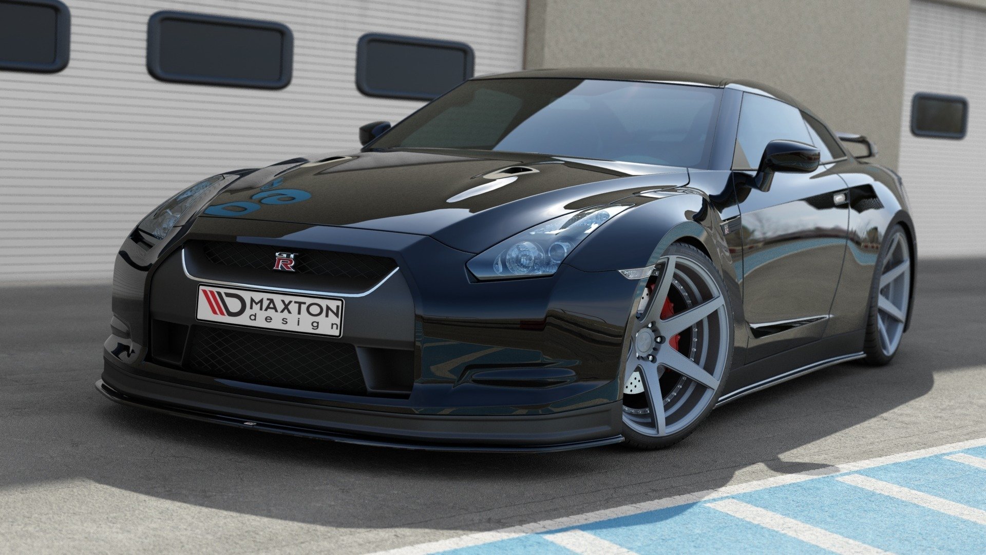 Front Ansatz V.2 für NISSAN GT-R vor Facelift COUPE R35-SERIES schwarz Hochglanz