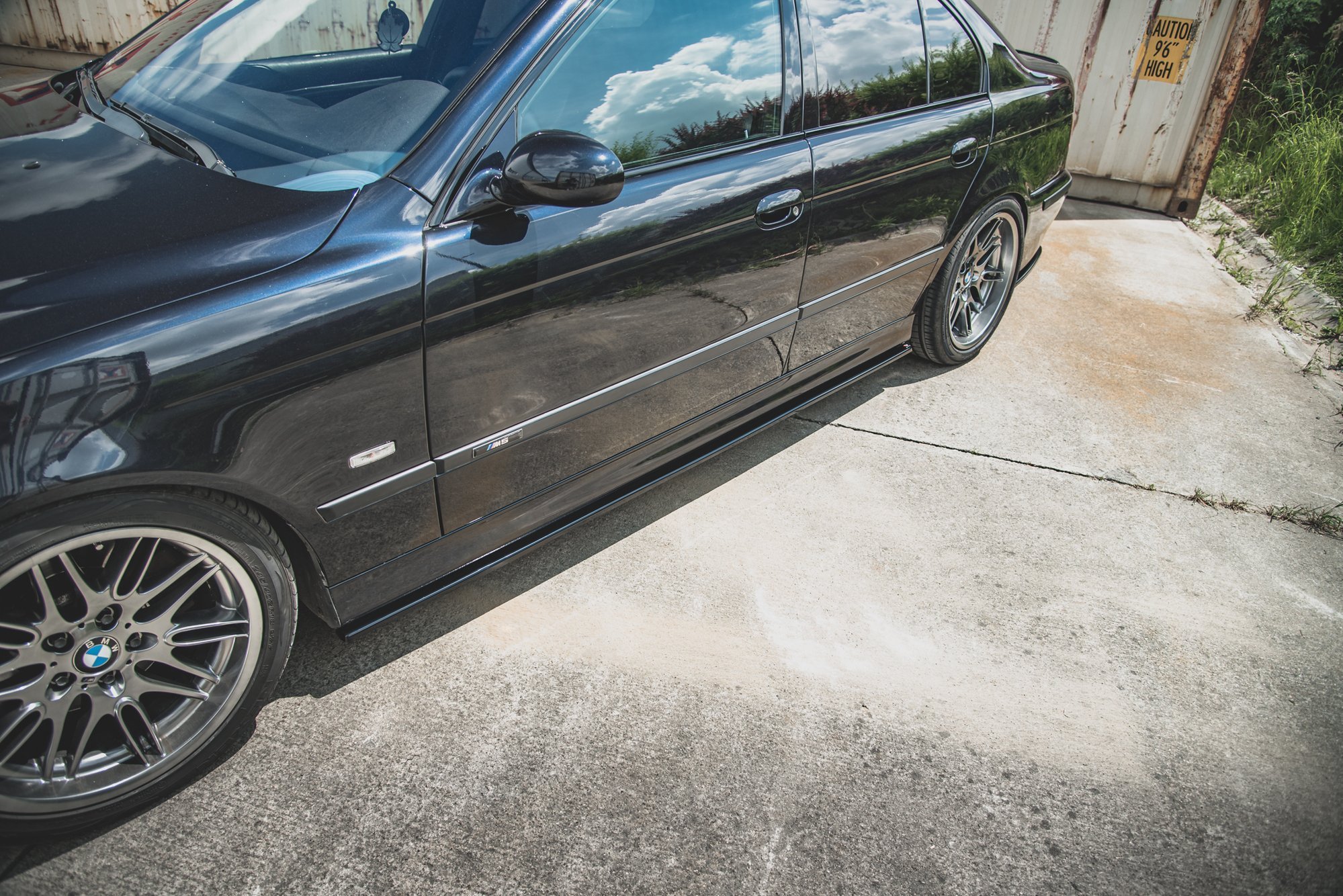 Street+ Seitenschweller Leisten passend für BMW M5 / 5 M-Paket E39 schwarz Hochglanz