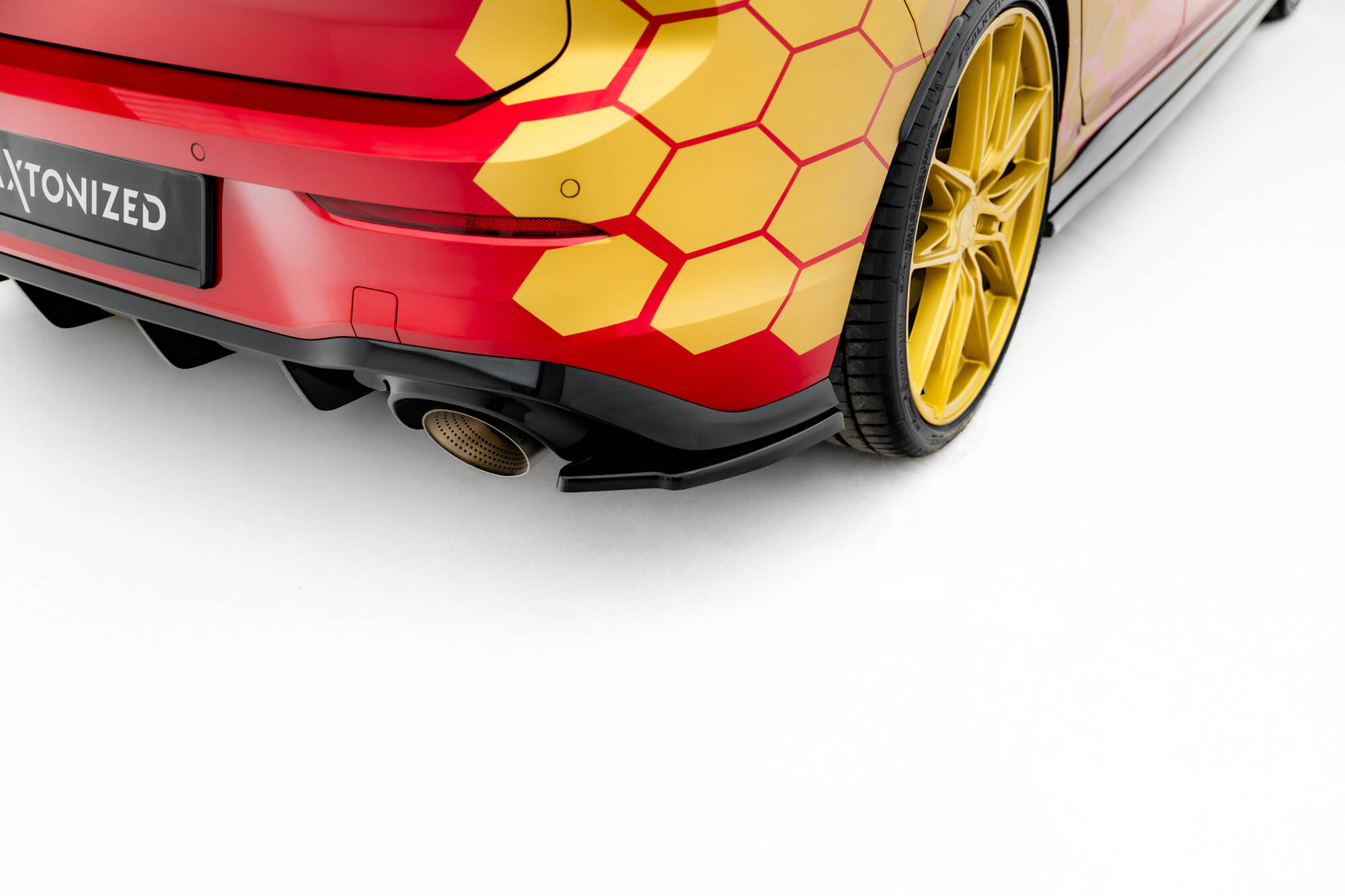 Street+ Heck Ansatz Flaps V.2 passend für VW Golf GTI Clubsport Mk8 FL schwarz Hochglanz