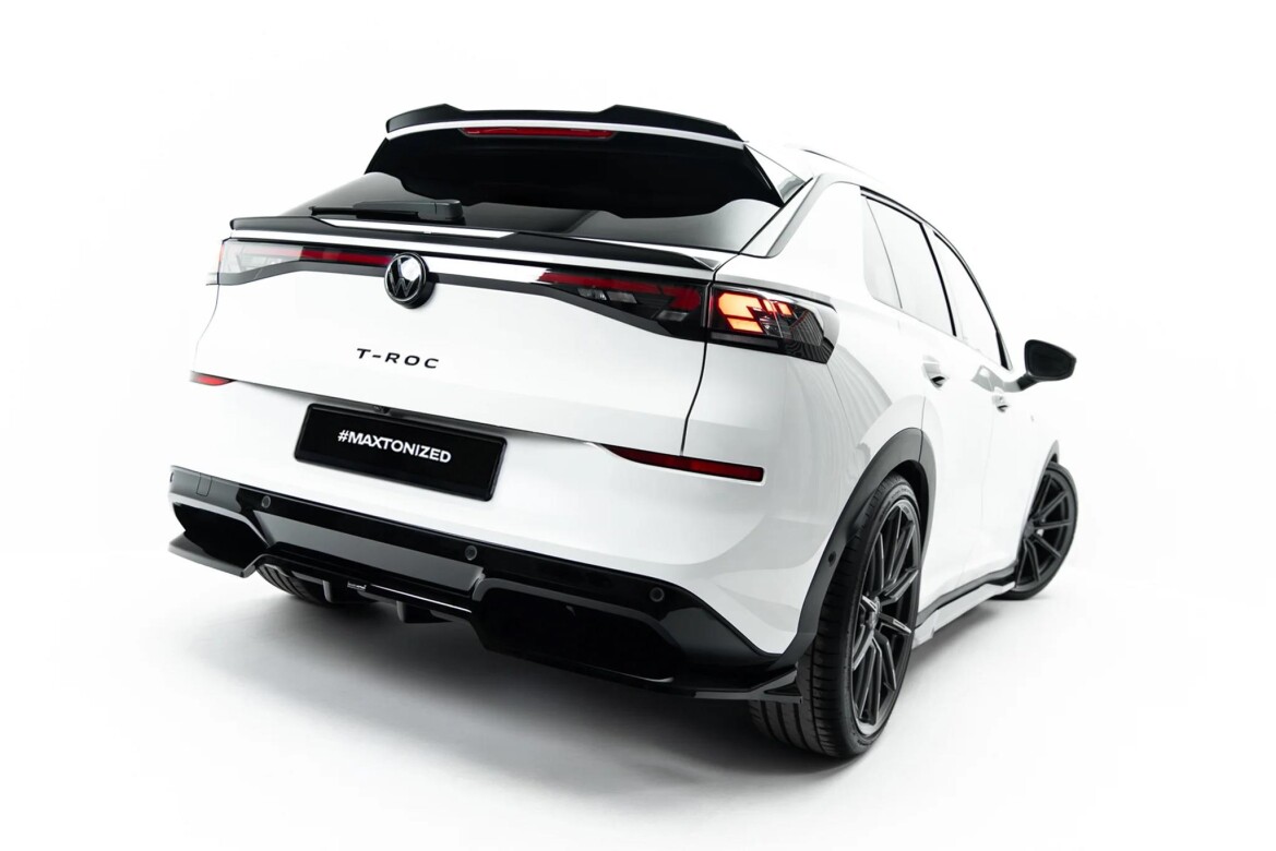 Diffusor RACE passend für VW T-Roc R-Line Mk2 schwarz Hochglanz