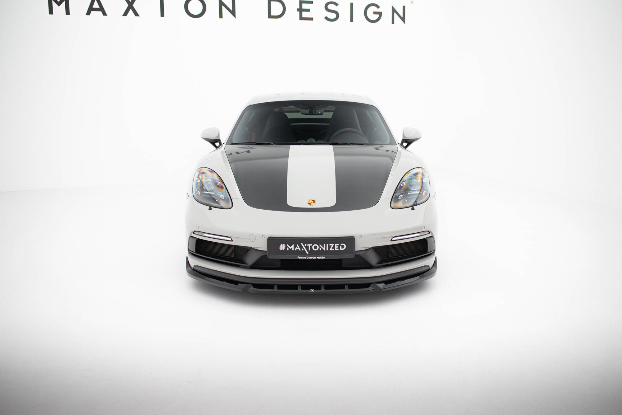 Street+ Spoilerlippe Front Ansatz V.2 passend für Porsche 718 Cayman GTS 982c schwarz Hochglanz