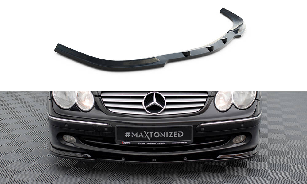Street+ Spoilerlippe Front Ansatz V.1 passend für Mercedes CLK W 209 passend für Standard Stoßstange schwarz Hochglanz