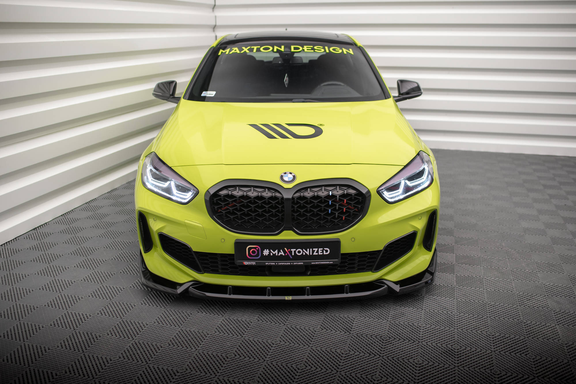 Street+ Spoilerlippe Front Ansatz V.7 passend für BMW 1er M-Paket / M135i / 128ti F40 schwarz Hochglanz