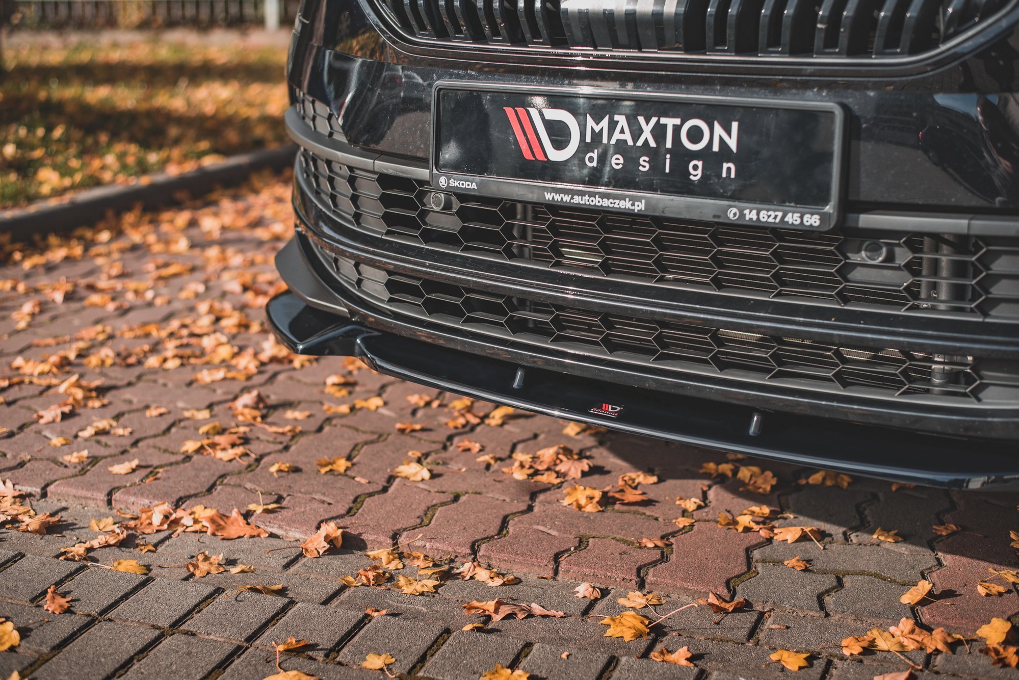 Street+ Spoilerlippe Front Ansatz passend für Skoda Karoq Sportline schwarz Hochglanz