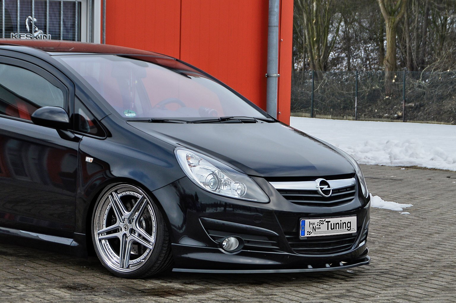 CUP Frontspoilerlippe für Opel Corsa D GSI + Sport + OPC -Line 1 Paket Schwarz Matt