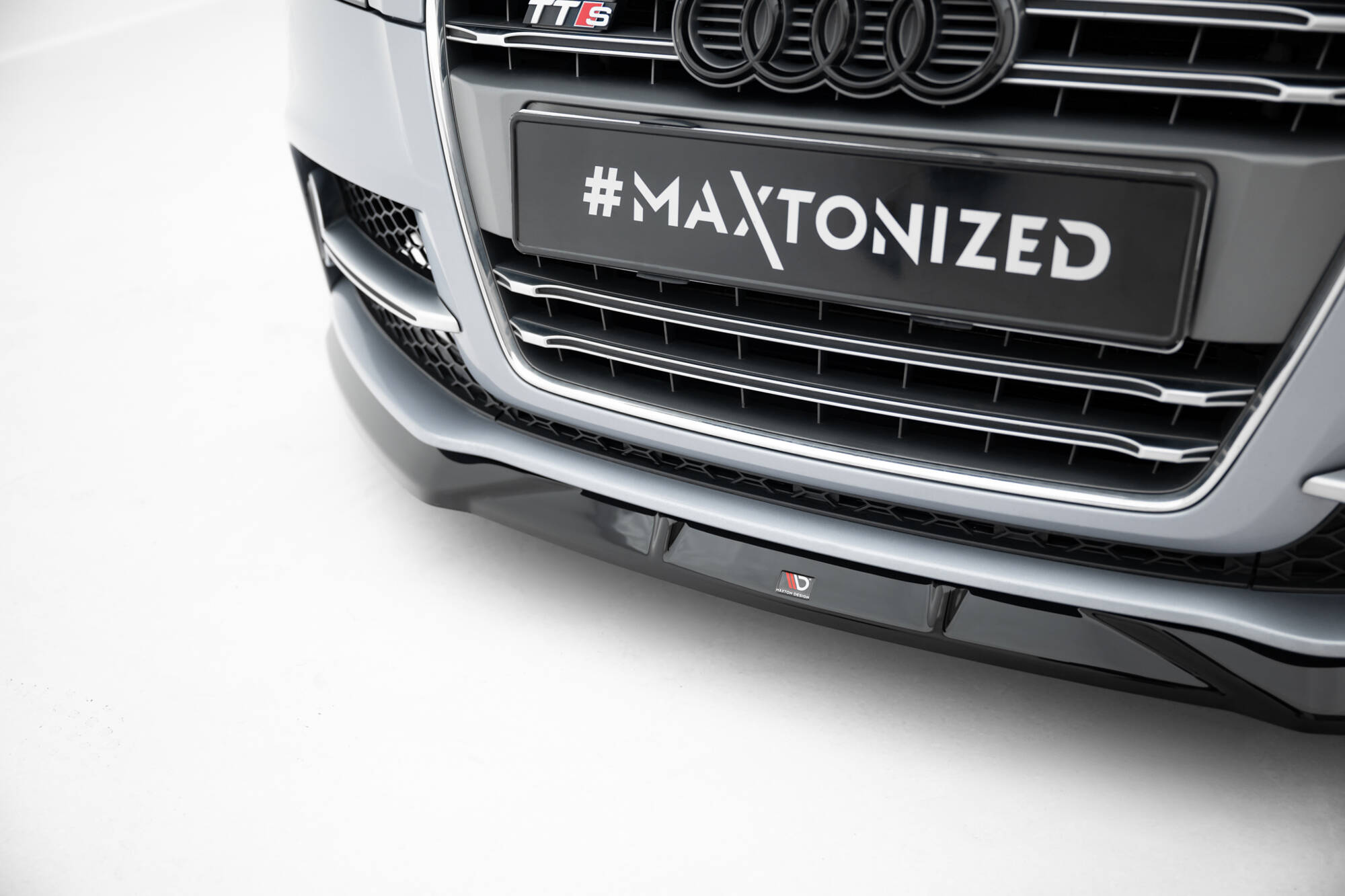 Street+ Spoilerlippe Front Ansatz V.2 passend für Audi TT S / TT S-Line 8J FL schwarz Hochglanz