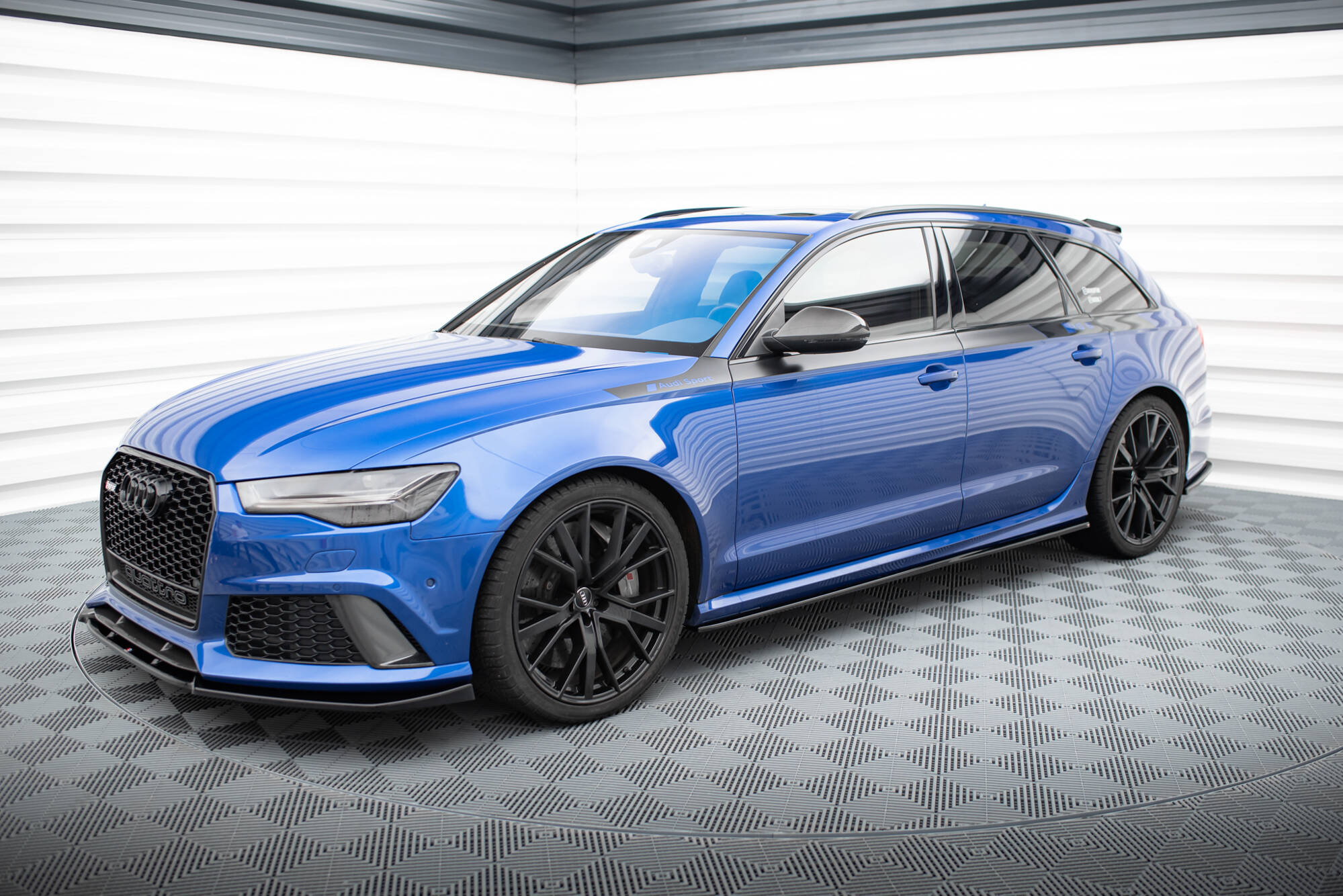 Street+ Seitenschweller Leisten V.2 passend für Audi RS6 C7 / C7 FL schwarz Hochglanz
