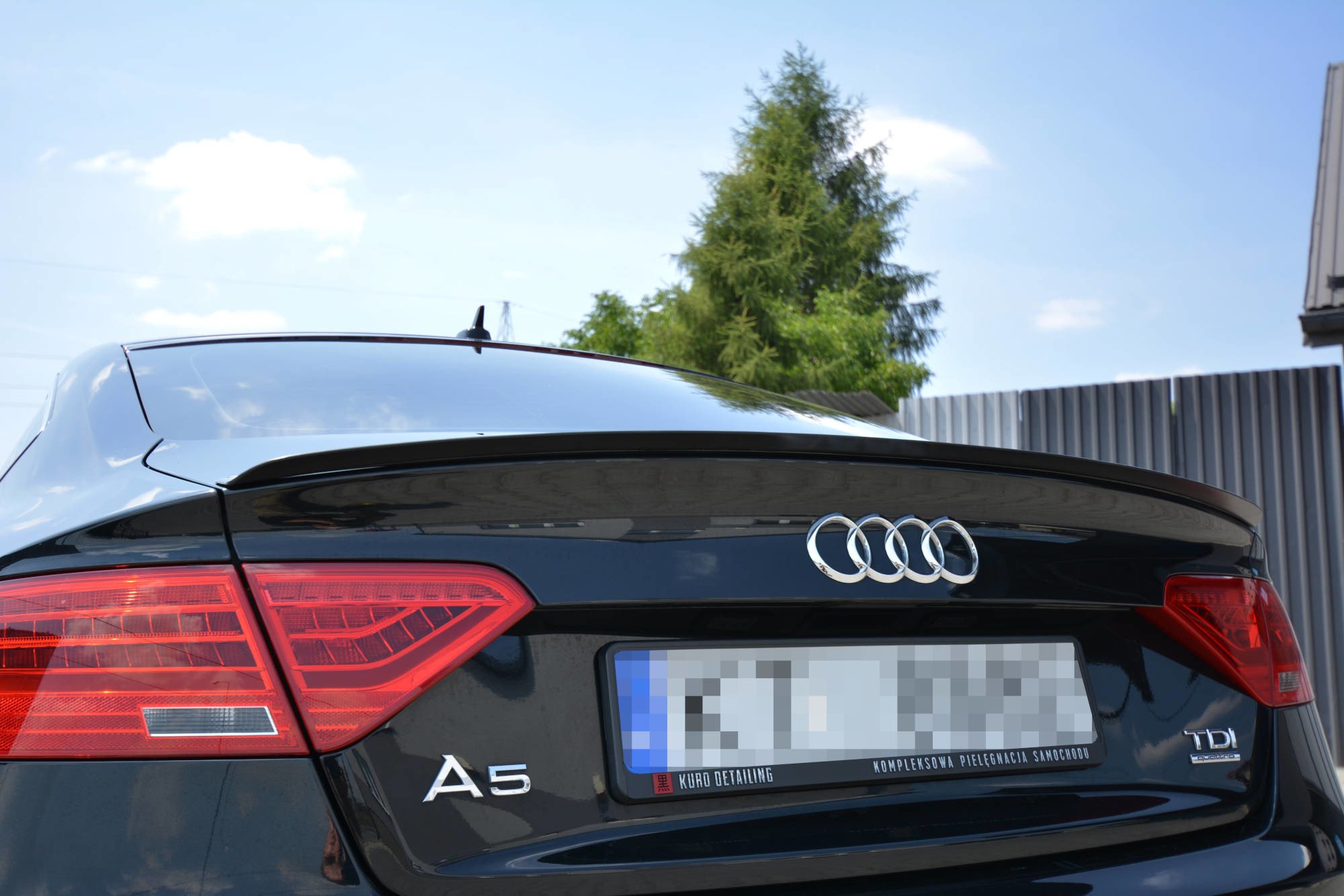 Spoiler CAP für Audi A5 Sportback S-Line 8T Facelift schwarz Hochglanz