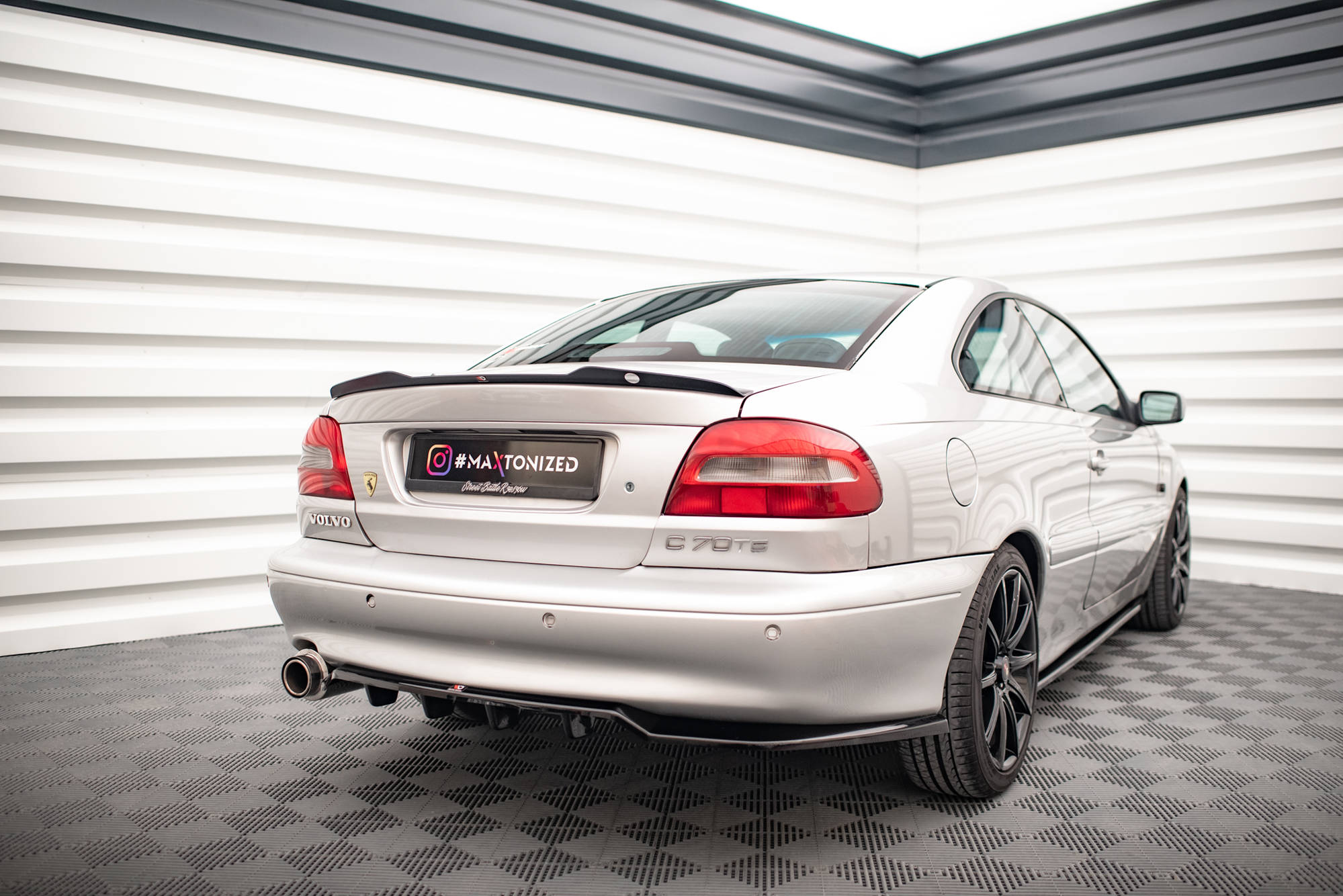 Heck Spoiler Aufsatz Abrisskante passend für Volvo C70 Mk1 schwarz Hochglanz