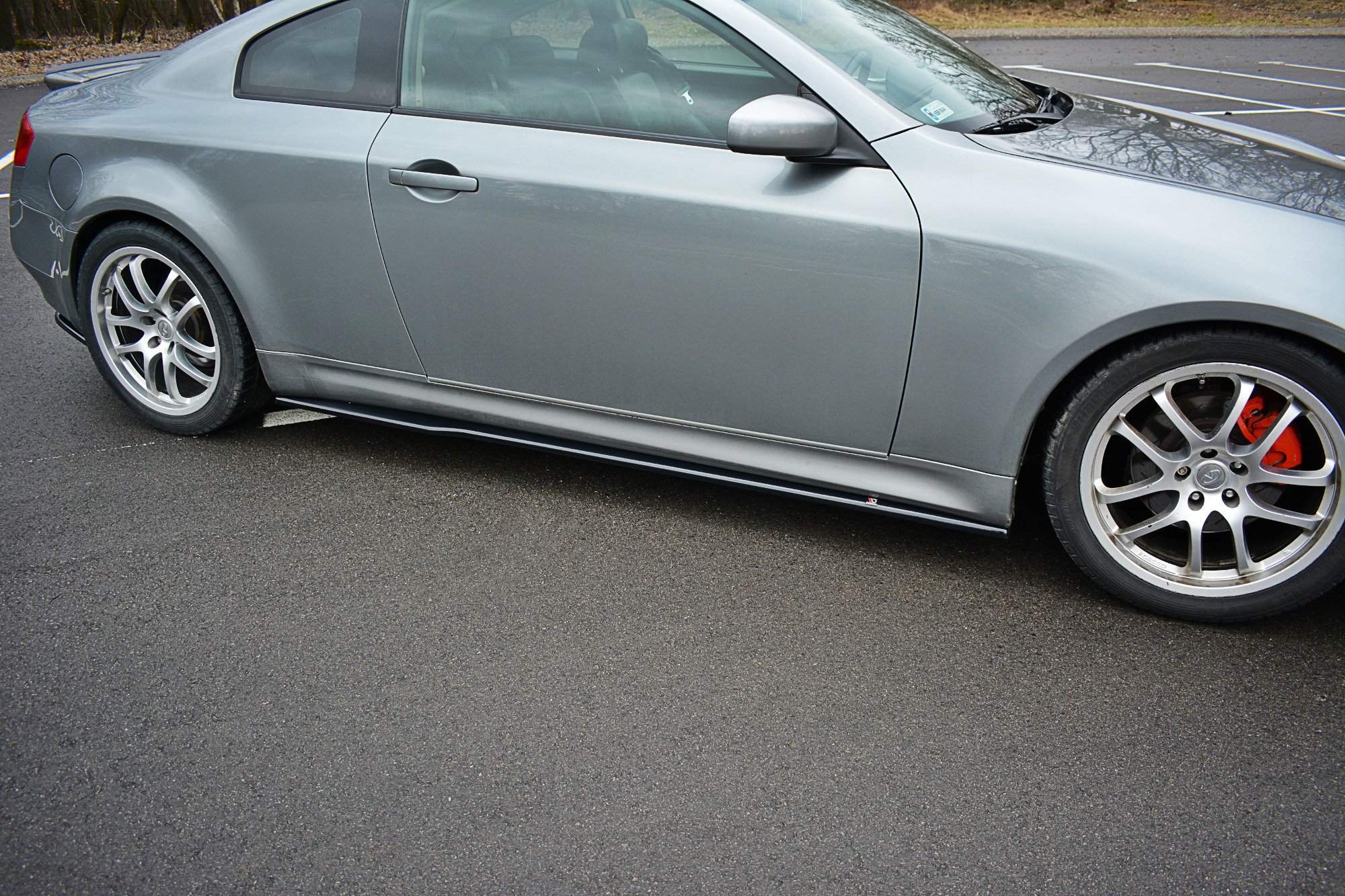 Seitenschweller Ansatz Paar passend für Infiniti G35 Coupe schwarz Hochglanz
