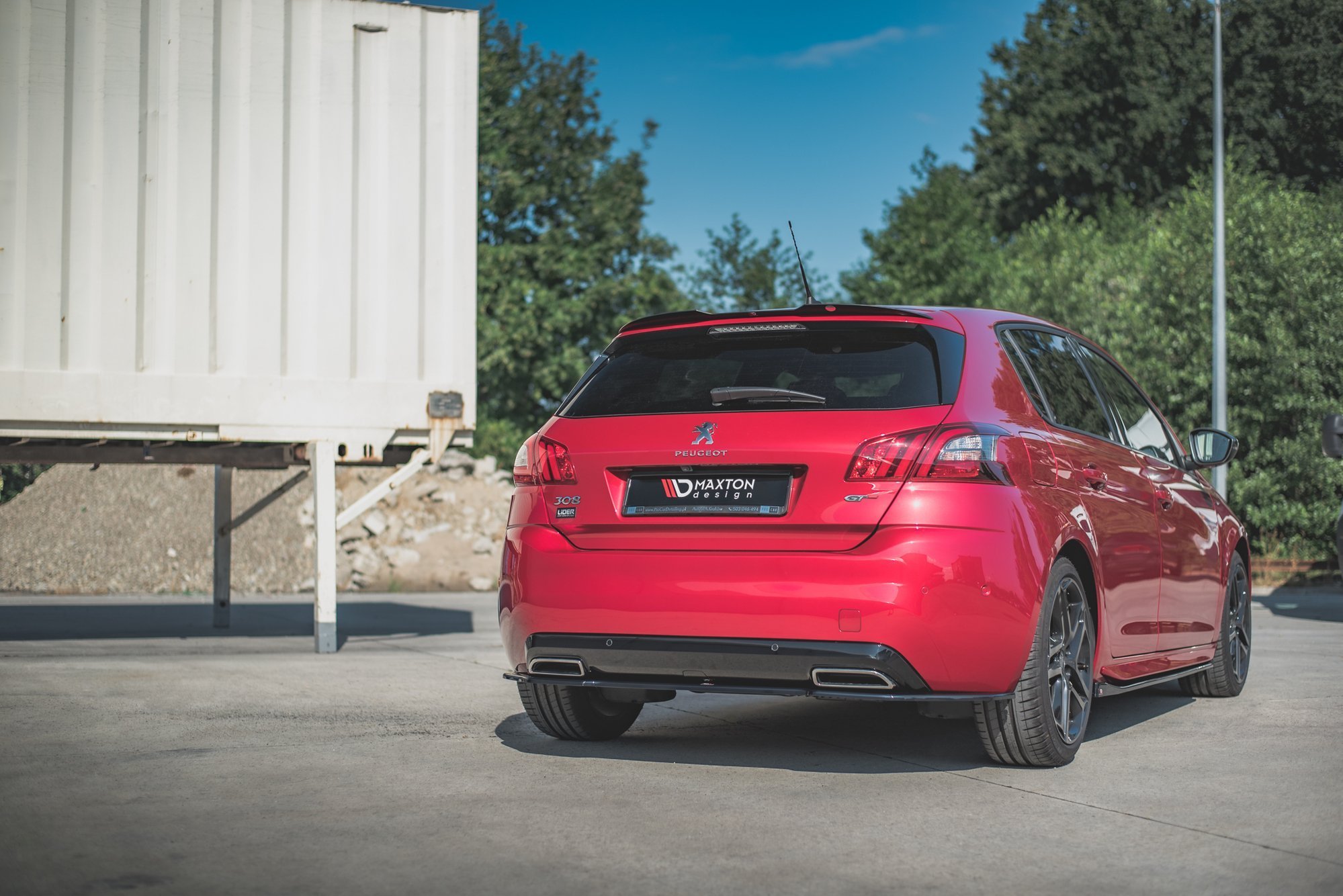 Heck Spoiler Aufsatz Abrisskante passend für Peugeot 308 GT Mk2 FL schwarz Hochglanz