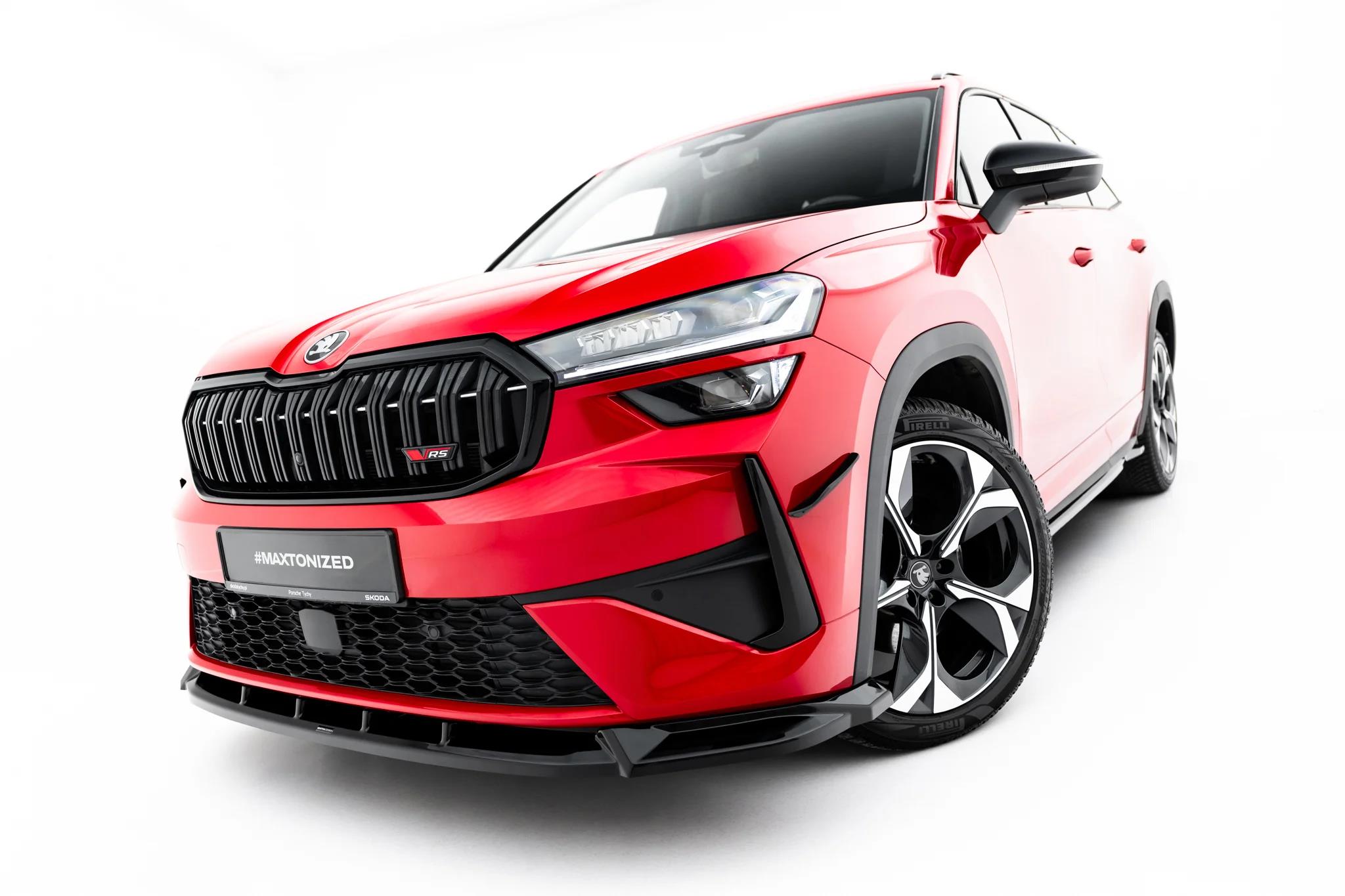 Stoßstangen Flaps Wings vorne Canards passend für Skoda Kodiaq RS Mk2 schwarz matt