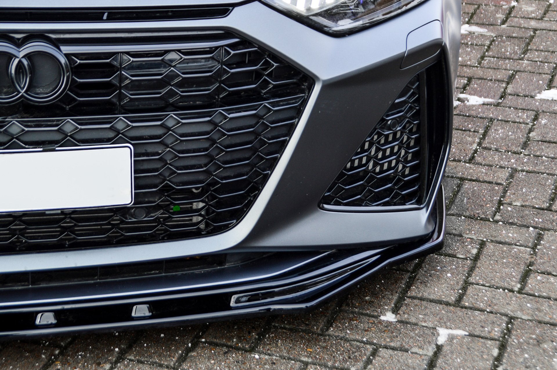 Cup Frontspoilerlippe für Audi RS6 C8 ab Bj. 2019- Schwarz Matt