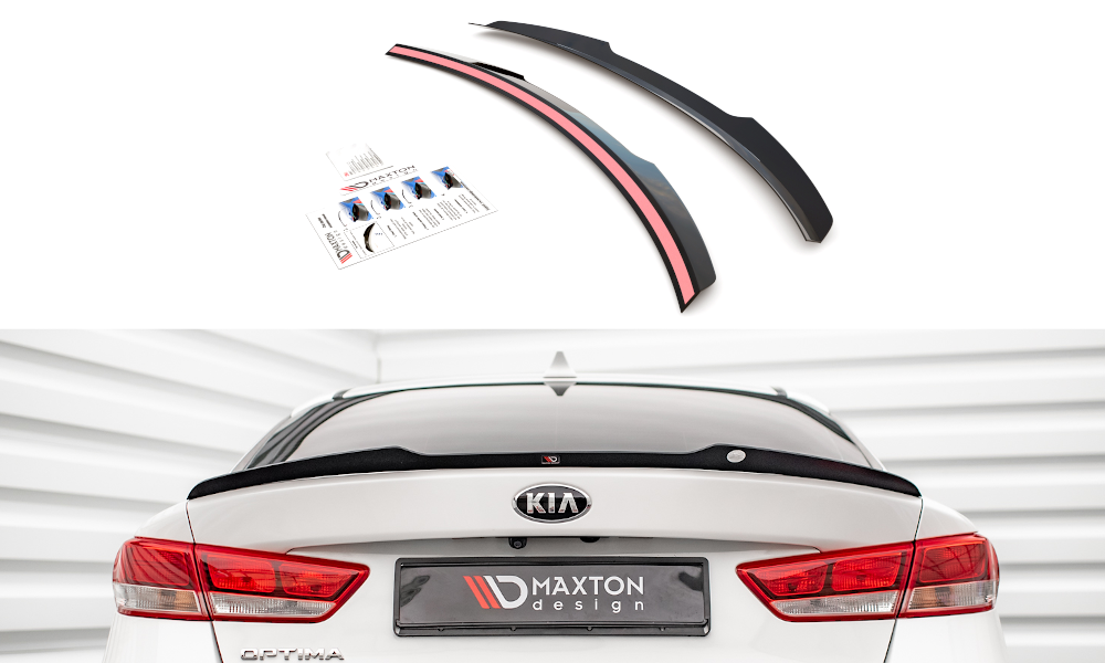 Heck Spoiler Aufsatz Abrisskante passend für Kia Optima Mk4 schwarz Hochglanz