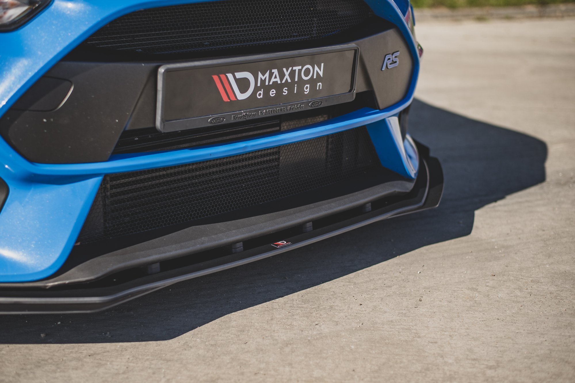 Street Pro Spoilerlippe Front Ansatz + Flaps passend für Ford Focus RS Mk3 schwarz Hochglanz