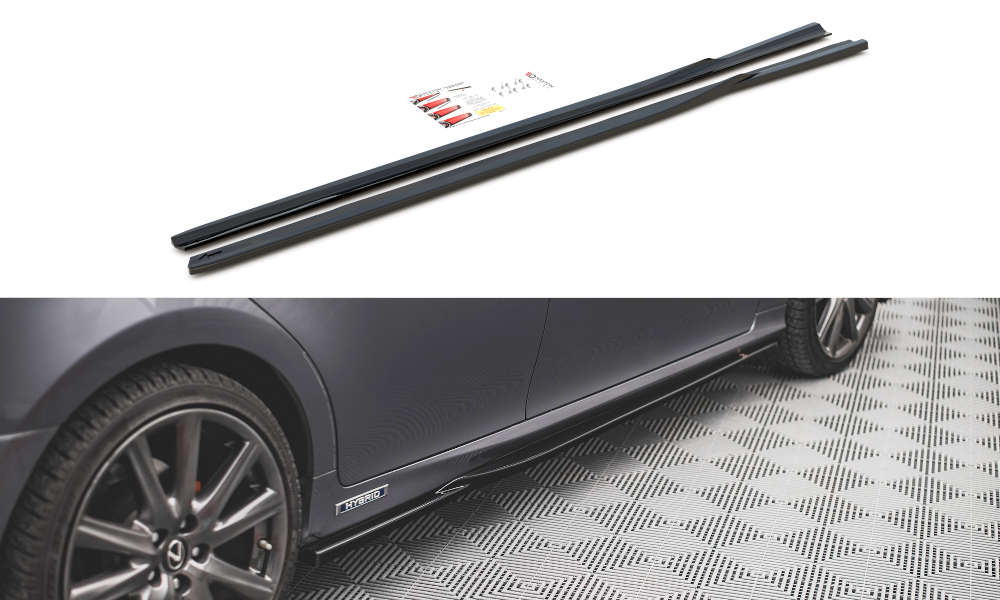 Street+ Seitenschweller Leisten passend für Lexus GS F Sport Mk4 L10 schwarz Hochglanz