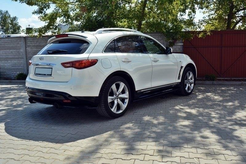 Seitenschweller Ansatz Paar passend für Infiniti QX70 schwarz Hochglanz