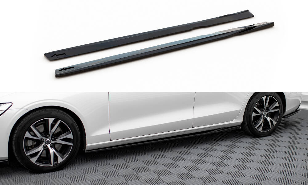 Street+ Seitenschweller Leisten V.1 passend für Volvo S60/V60 R-Design Mk3 schwarz Hochglanz