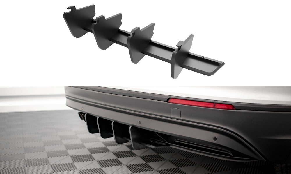 Street Pro Heckschürze Heck Ansatz Diffusor passend für VW Tiguan Mk2 rot