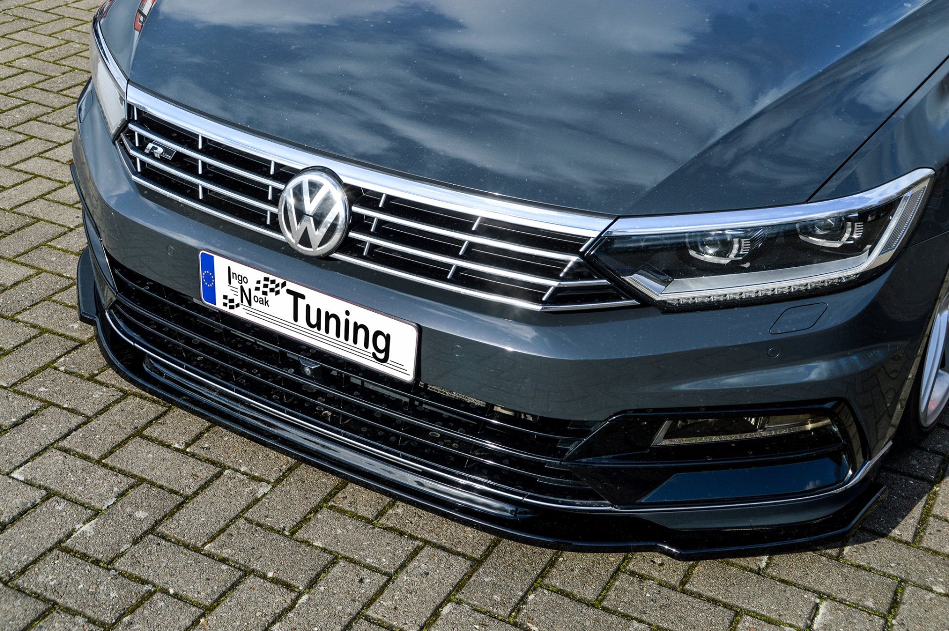 Cup Frontspoilerlippe für VW Passat 3G B8 R-Line Schwarz Glanz