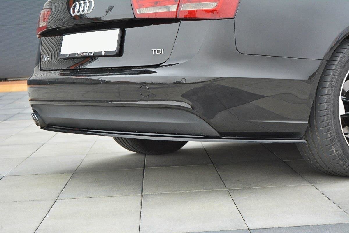 Heck Ansatz Flaps Diffusor für Audi A6 Avant / Limousine C7 schwarz Hochglanz