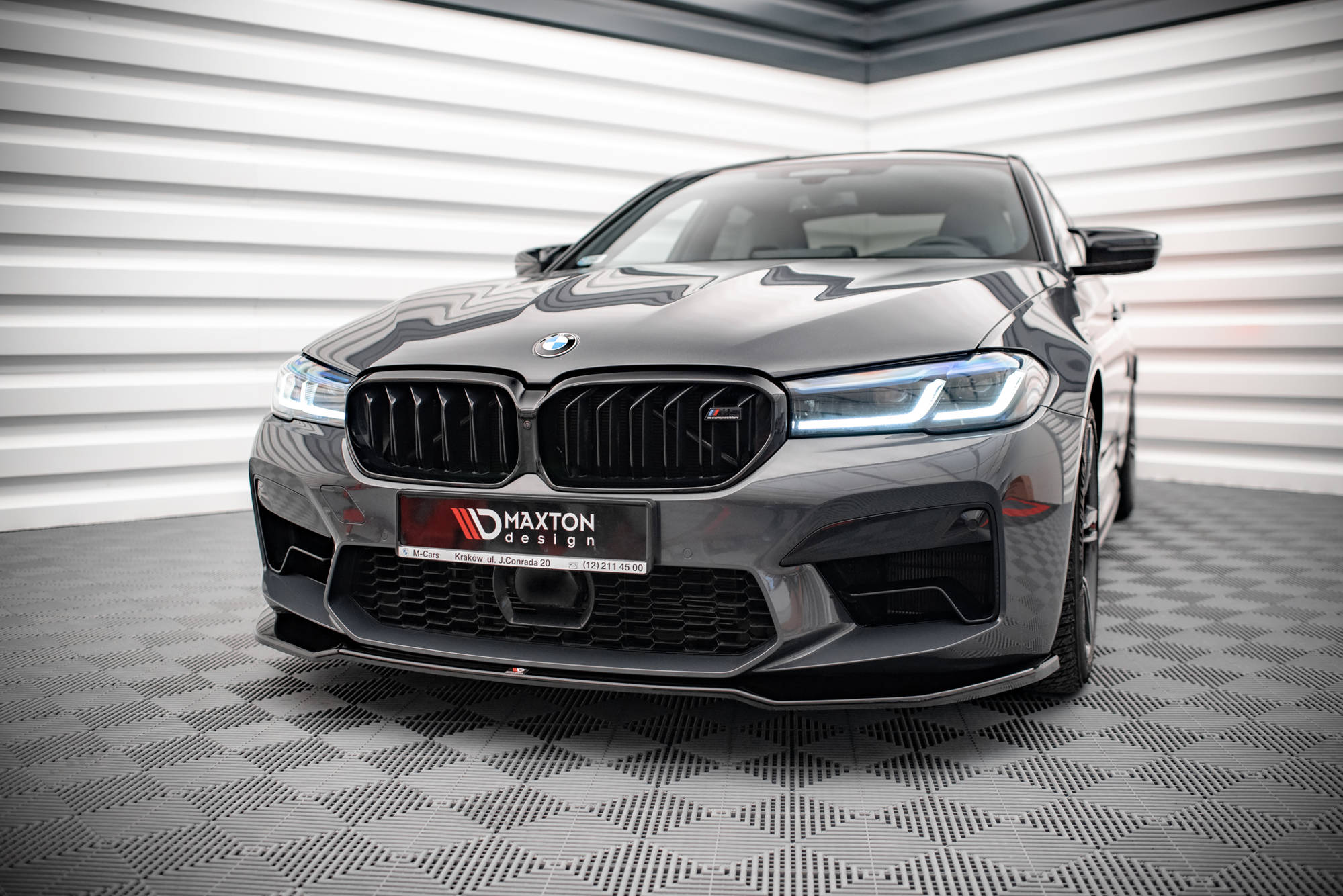 Street+ Spoilerlippe Front Ansatz V.2 passend für BMW M5 F90 FL schwarz Hochglanz