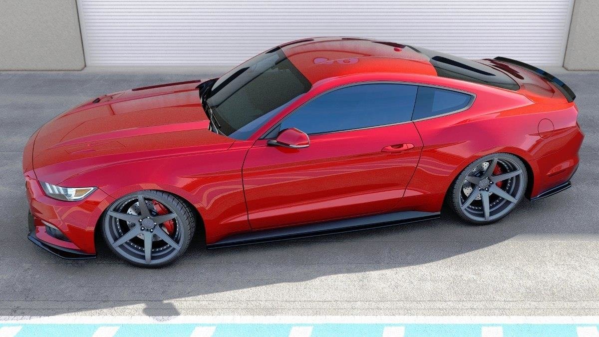 Seitenschweller Ansatz für Ford Mustang Mk6 schwarz Hochglanz