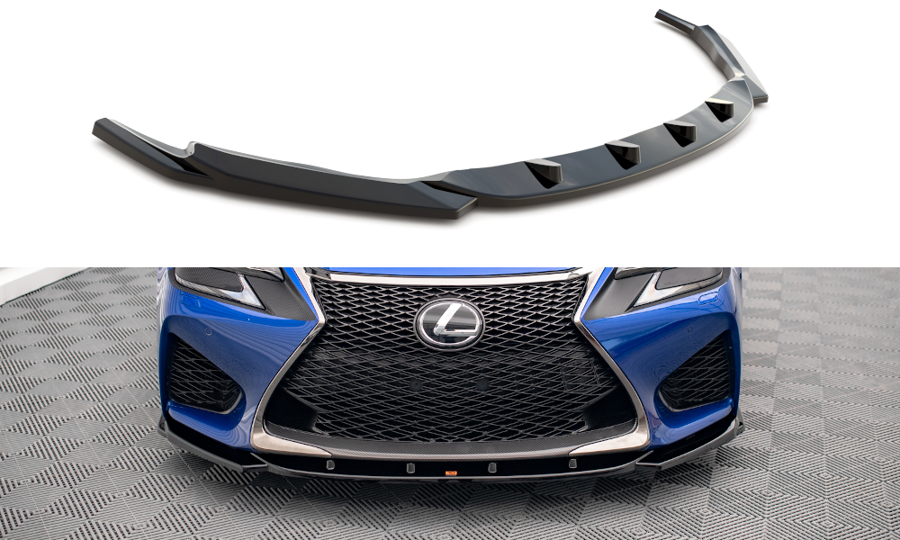 Street+ Spoilerlippe Front Ansatz V.2 passend für Lexus GS F Mk4 FL schwarz Hochglanz