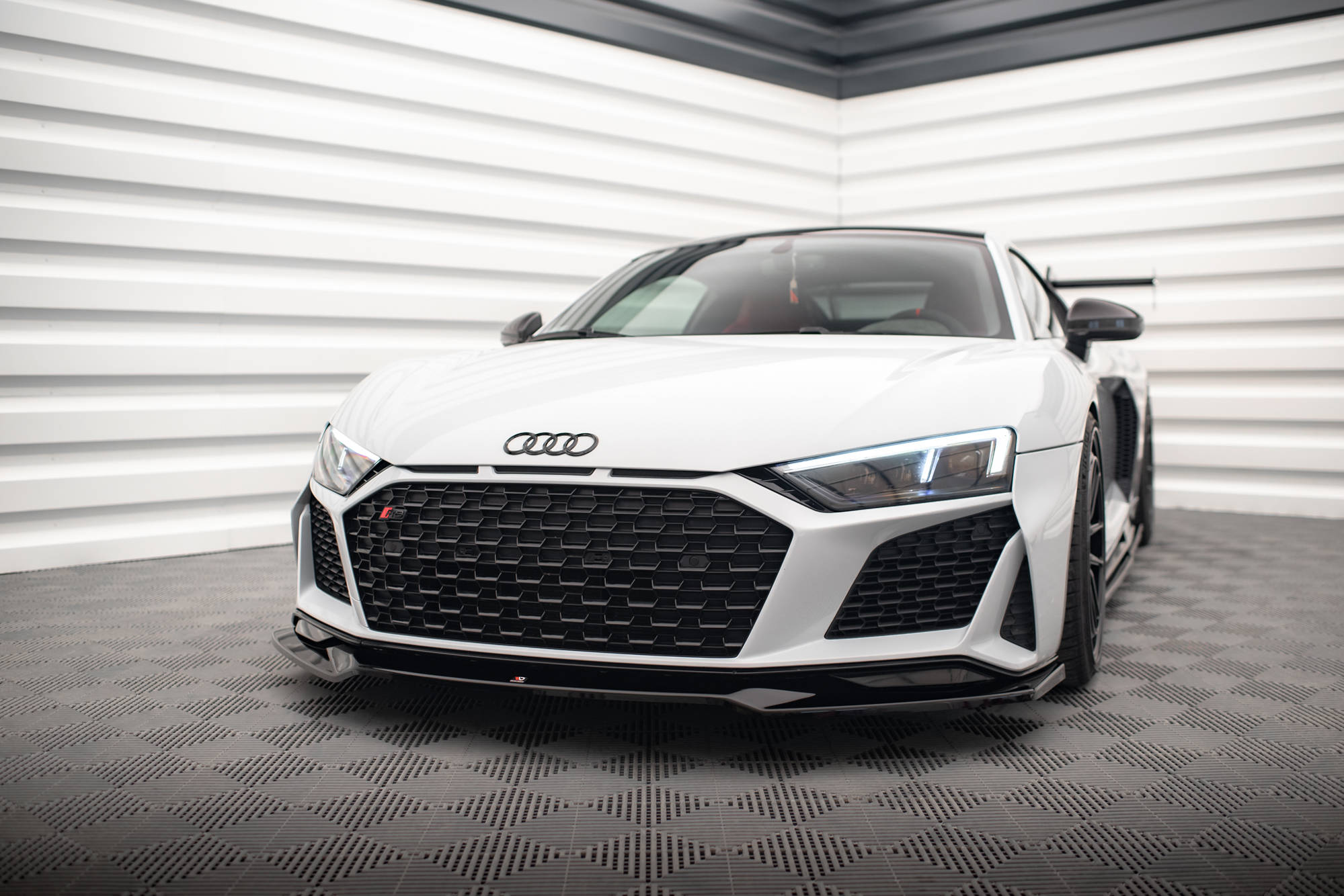 Street+ Spoilerlippe Front Ansatz V.3 passend für Audi R8 Mk2 FL schwarz Hochglanz